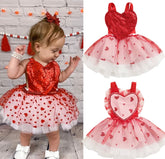 Valentines Sequin Heart Romper.